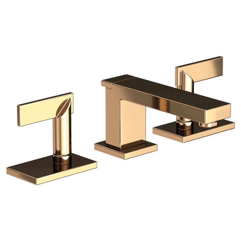 Lavatory Faucet Metro Widespread 8 to 20 Inch Spread 2 Lever ADA French Gold PVD 1.2 Gallons per Minute Brass Spout Height 2-1/2 Inch