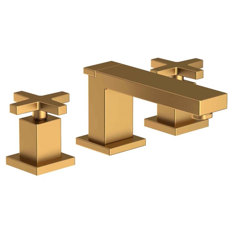 Lavatory Faucet Skylar Widespread 8 to 20 Inch Spread 2 Cross ADA Satin Bronze PVD 1.2 Gallons per Minute Brass Spout Height 2-1/2 Inch