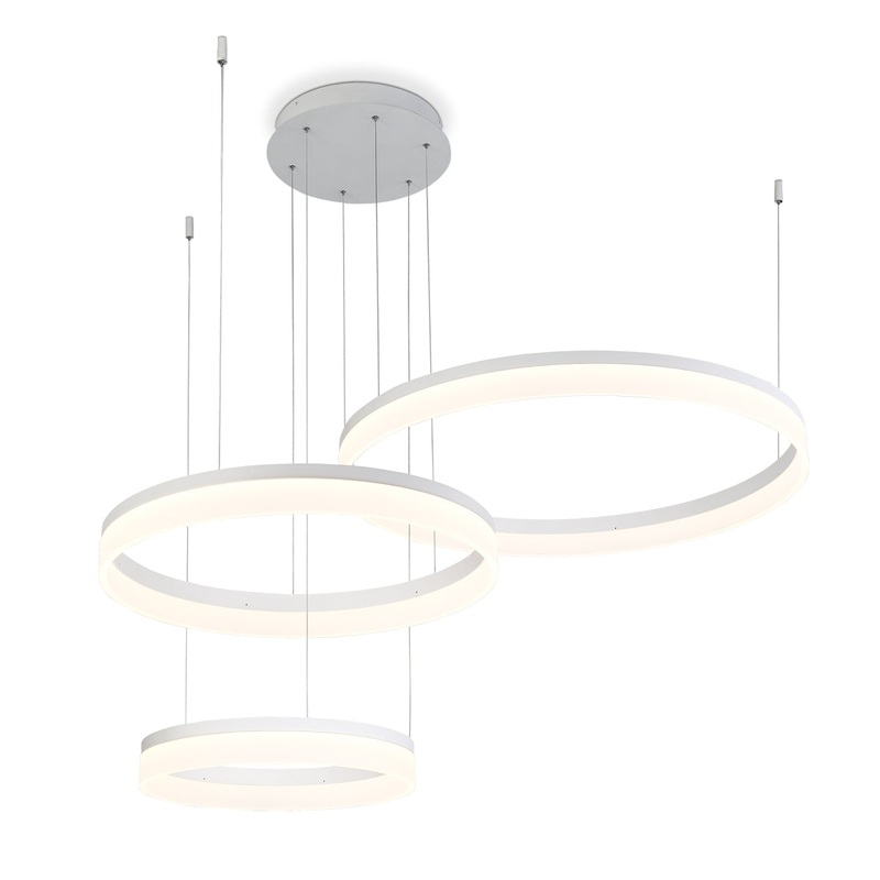 LED Chandelier from the Minuta Collection in Sand White Finish by Eurofase