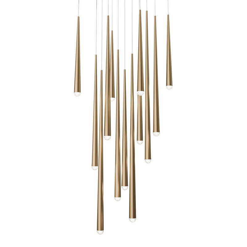 LED Pendant from the Cascade Collection in Aged Brass Finish by Modern Forms