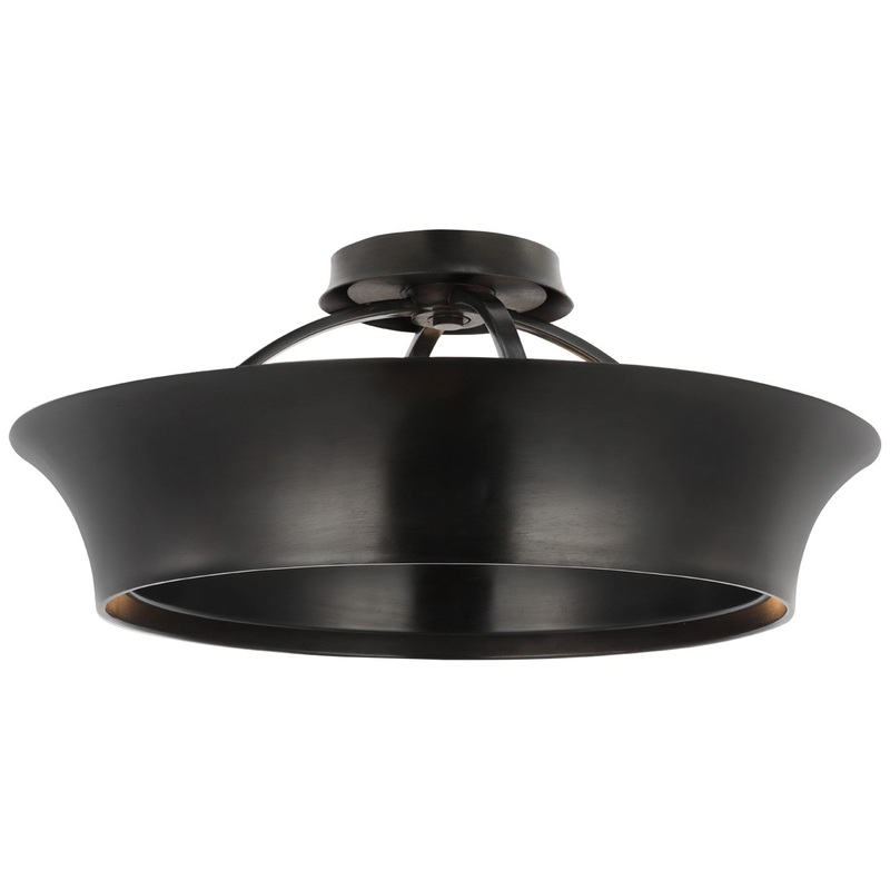 LED Semi-Flush Mount from the Garland Collection in Aged Iron Finish by Visual Comfort Signature
