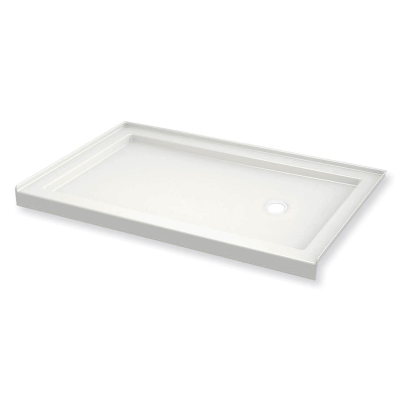 MAAX 410006-501-001-000 B3Round 6036 Acrylic Alcove Shower Base in White with Center Drain