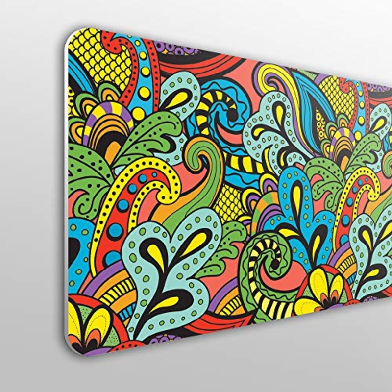 MEGADECOR – Testiera per letto in PVC, 10 mm, decorativa, economica Motivo floreale con colori retr.