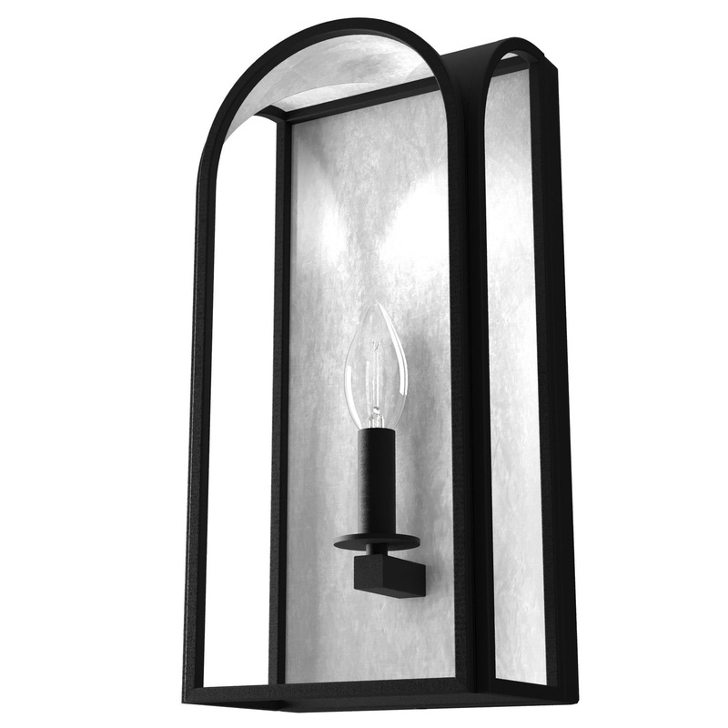 One Light Wall Sconce from the Dukestown Collection in Natural Black Iron Finish by Hunter