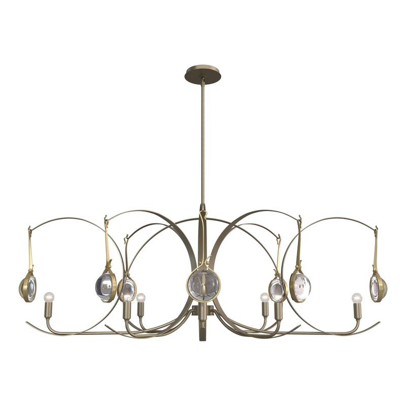 Optic 8-Light Oval Pendant Soft Gold Modern Brass