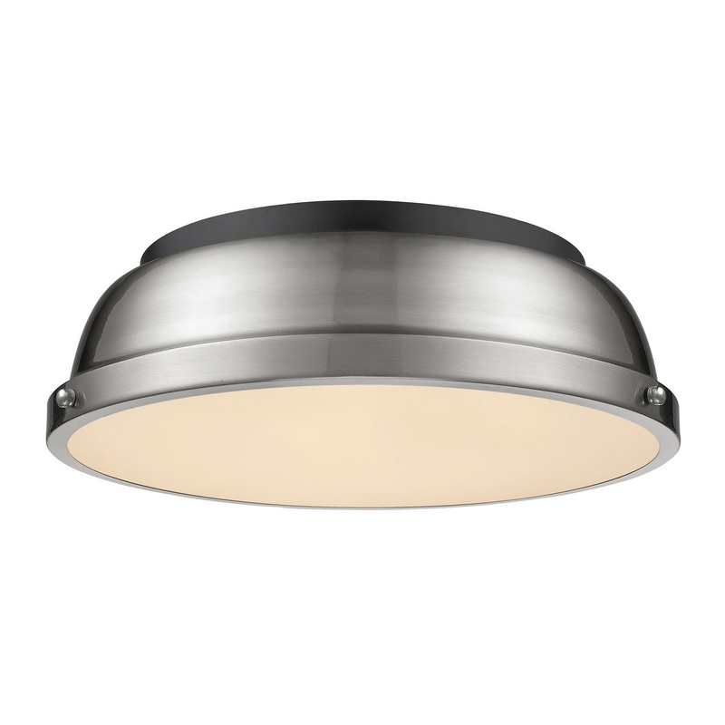 Two Light Flush Mount from the Duncan Collection in Matte Black Finish by Golden