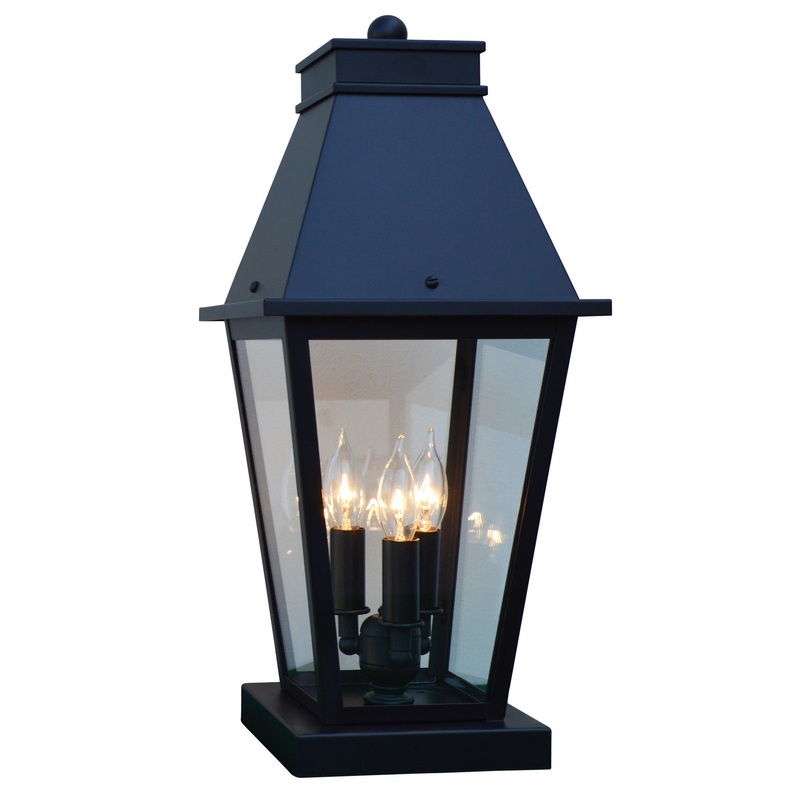 Arroyo CRC-8CLR-BK Croydon Three Light Column Mount Satin Black
