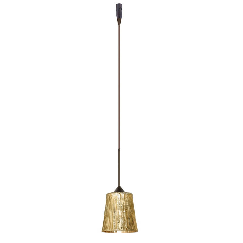 Besa RXP-5125GF-BR Nico One Light Pendant Bronze