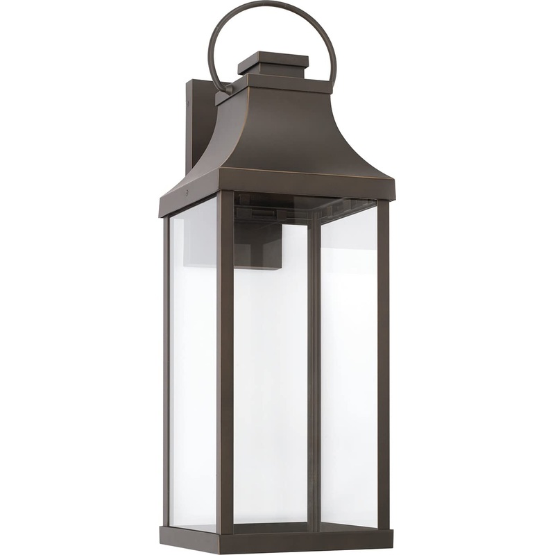 Capital Lighting 946441OZ-GL Bradford 1 Light Outdoor Wall Lantern Oiled Bronze
