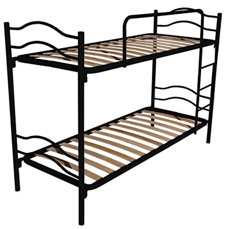 DOLCI SOGNI Letto a Castello per Adulti e Bambini 205×80 cm Altezza 150 cm, Colore Nero, Letti a Castello con 2 Rete Letto Singolo 80×190, Scomponibile in 2 Letti Singoli