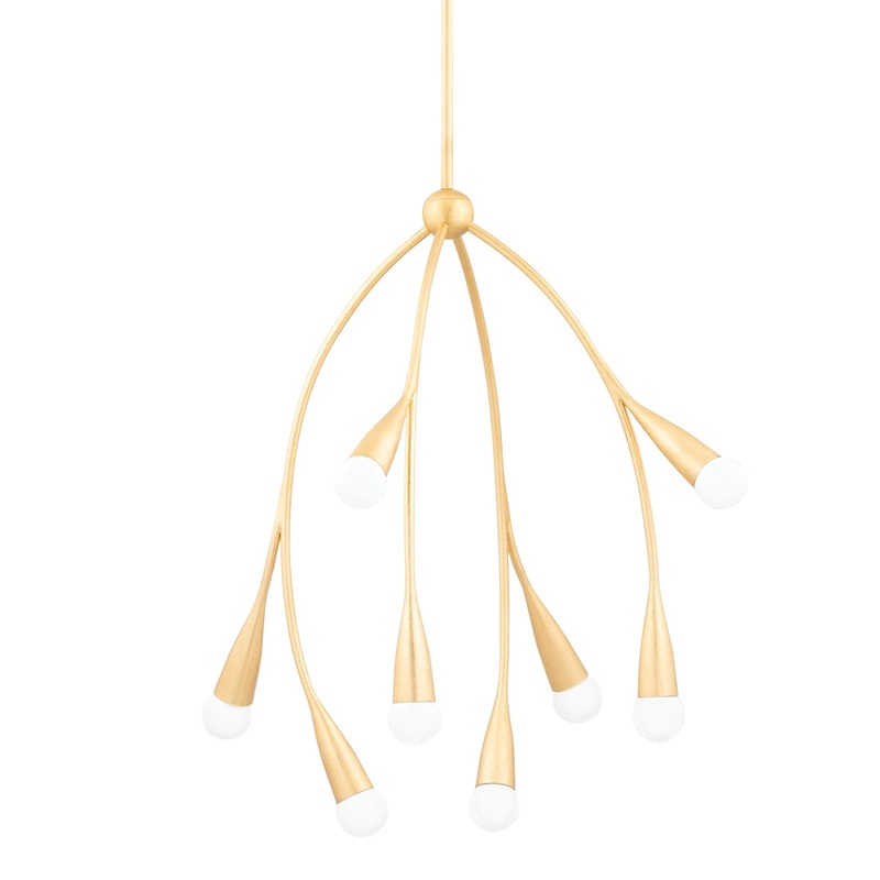 Eight Light Chandelier from the Elsa Collection in Gold Leaf Finish by Mitzi