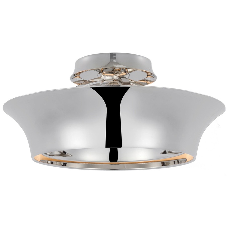 LED Semi-Flush Mount from the Garland Collection in Polished Nickel Finish by Visual Comfort Signature