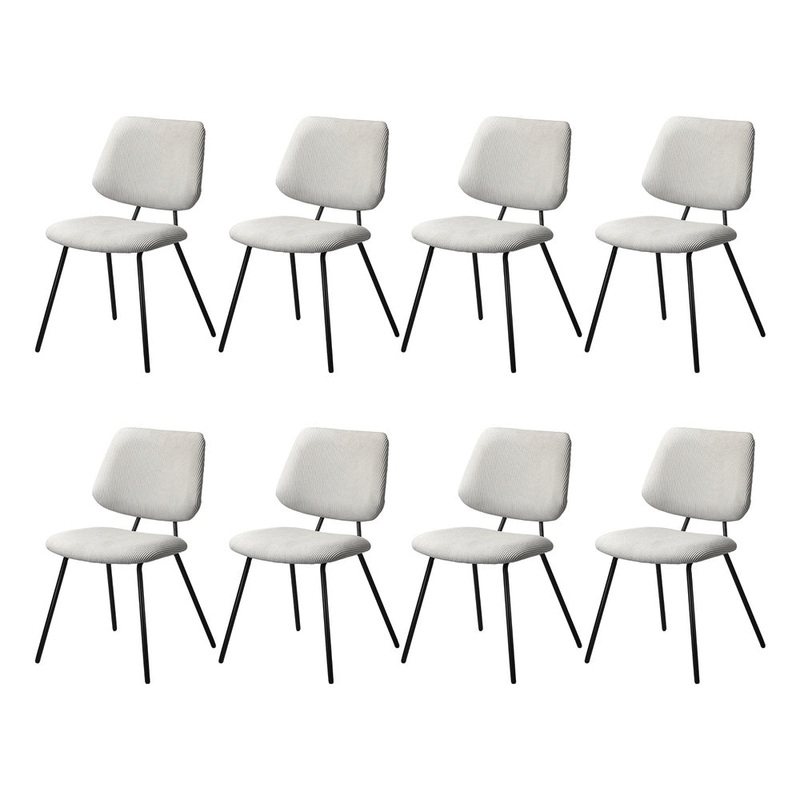 Oikiture 8x Dining Chair Vintage Retro Polyester Padded White