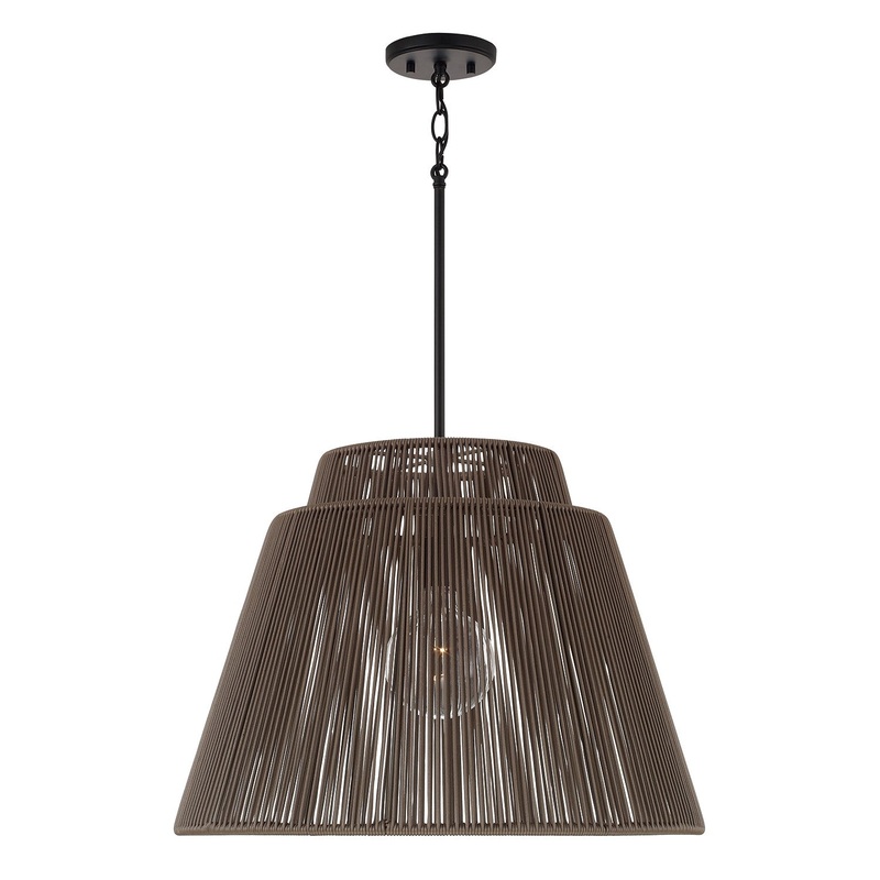 One Light Outdoor Hanging Lantern from the Jasper Collection in Umber and Black Finish by Capital Lighting