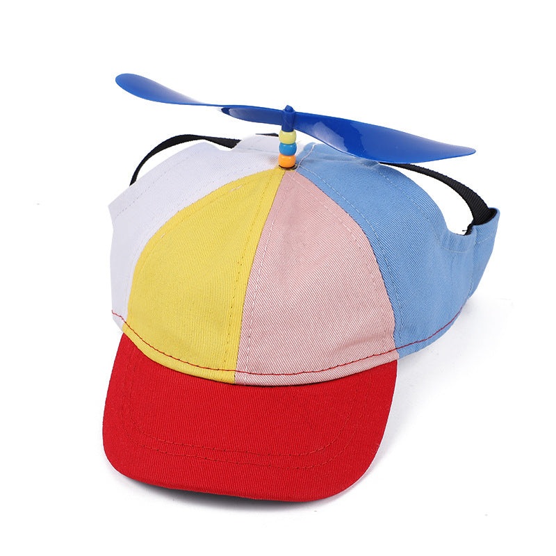 S Red Pet Baseball Cap with Spinning Propeller – Colorful Fun Design – See Details for Sizing
