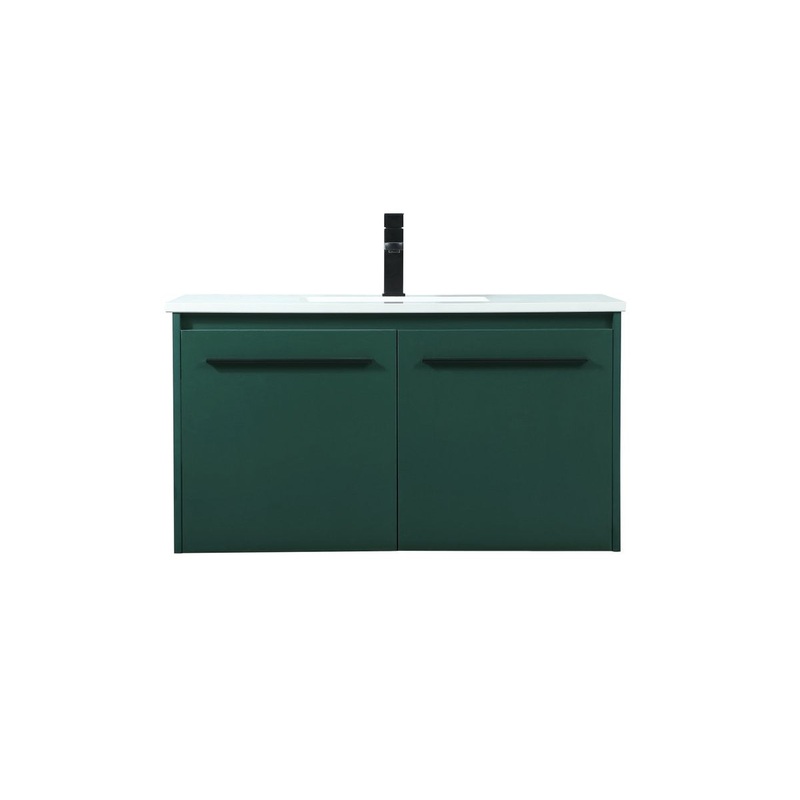 Single Bathroom Vanity from the Penn Collection in Green Finish by Elegant Lighting