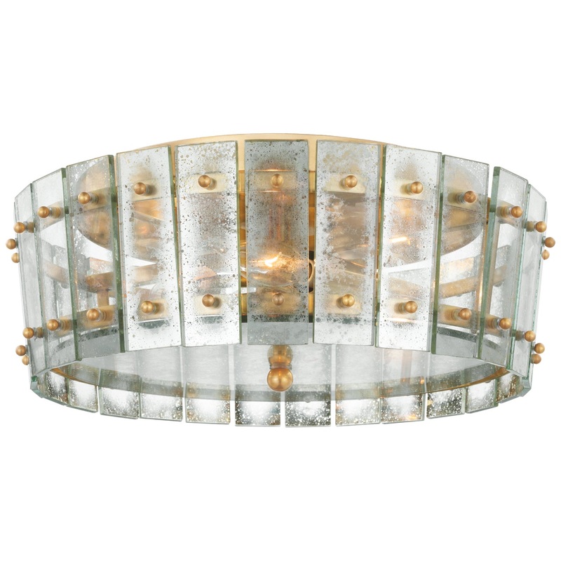 Three Light Flush Mount from the Cadence Collection in Hand-Rubbed Antique Brass Finish by Visual Comfort Signature