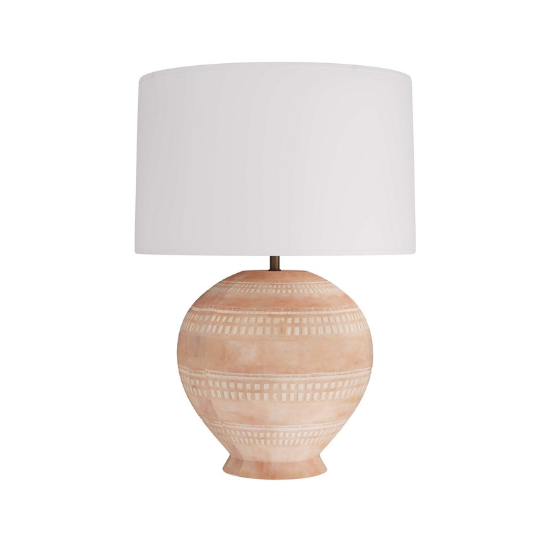 Arteriors PTS02-127 Tahoe One Light Table Lamp White Wash Terracotta