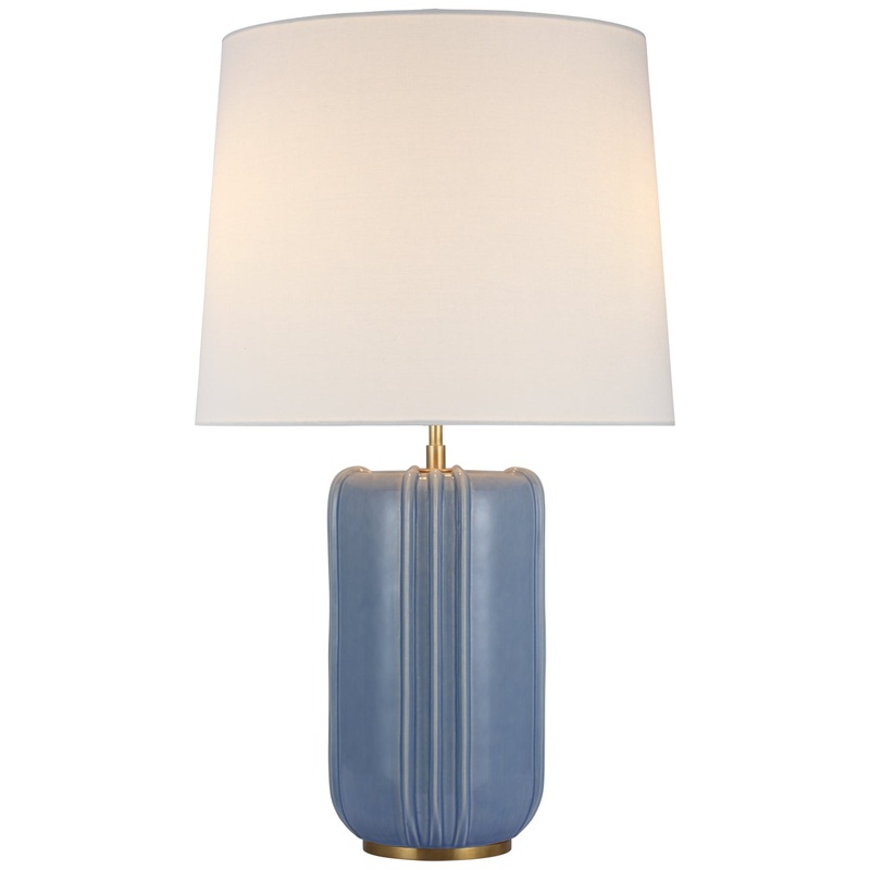 LED Table Lamp from the Minx Collection in Polar Blue Crackle Finish by Visual Comfort Signature