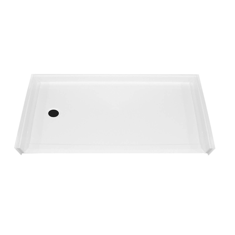MAAX 106554-000-002-001 MX QSI-6030-BF 1 in. AcrylX Alcove Shower Base with Left-Hand Drain in White