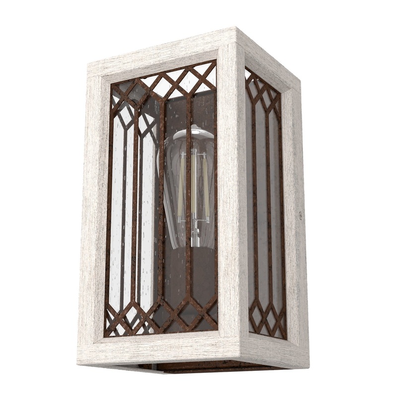 One Light Wall Sconce from the Chevron Collection in Textured Rust Finish by Hunter