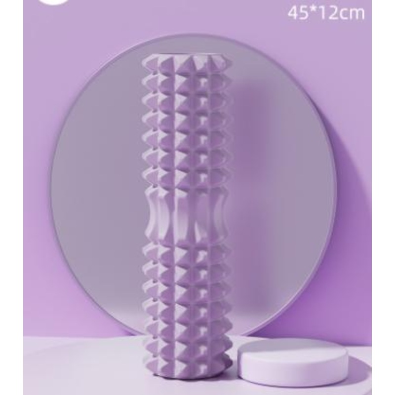 Purple High-Density 3D Trigger Point Foam Roller – Solid Core Massager for Deep Tissue Muscle Recovery & Yoga