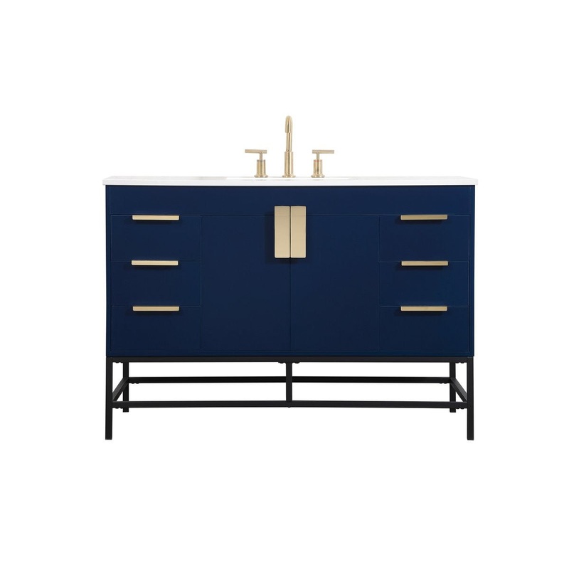 Single Bathroom Vanity from the Eugene Collection in Blue Finish by Elegant Lighting
