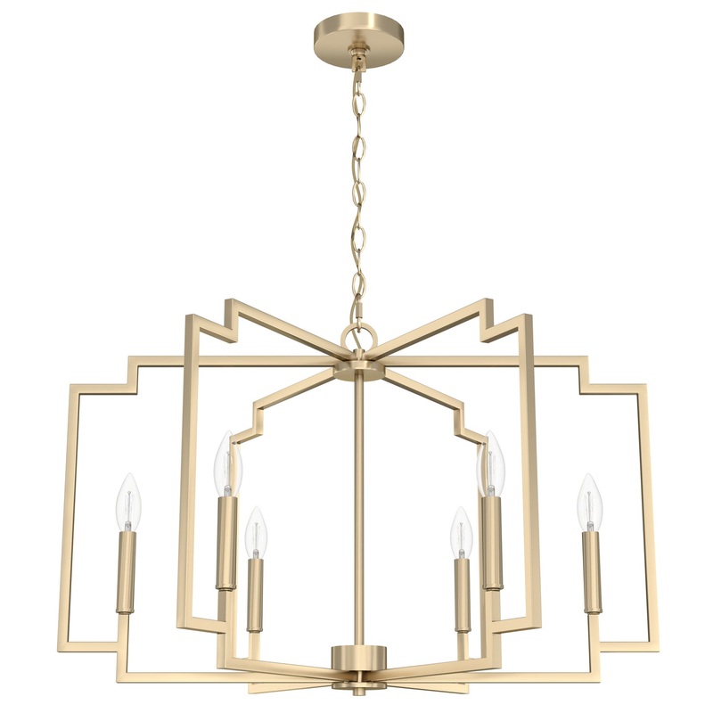 Six Light Chandelier from the Zoanne Collection in Alturas Gold Finish by Hunter