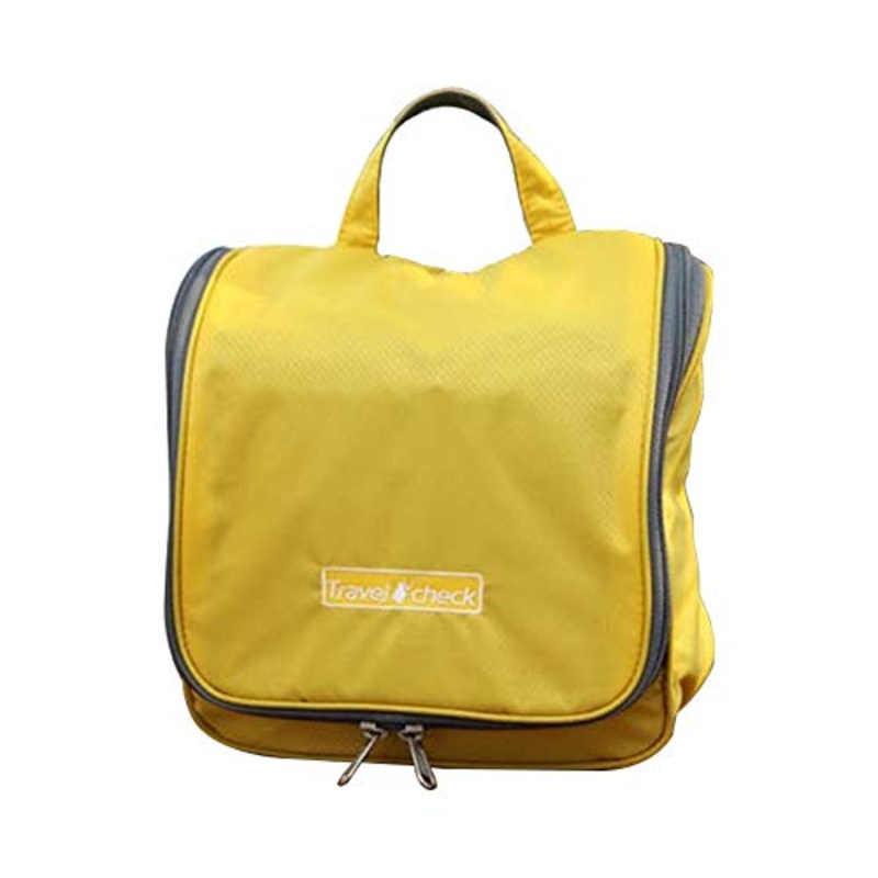 TREESTAR Pieghevole Lavaggio Borsa da Viaggio Impermeabile Custodia di Grande capacit Caso Cosmetico Borsa Cosmetica per Il Lavaggio Portatile con Gancio per Uomini Donne Che Viaggiano (Giallo)