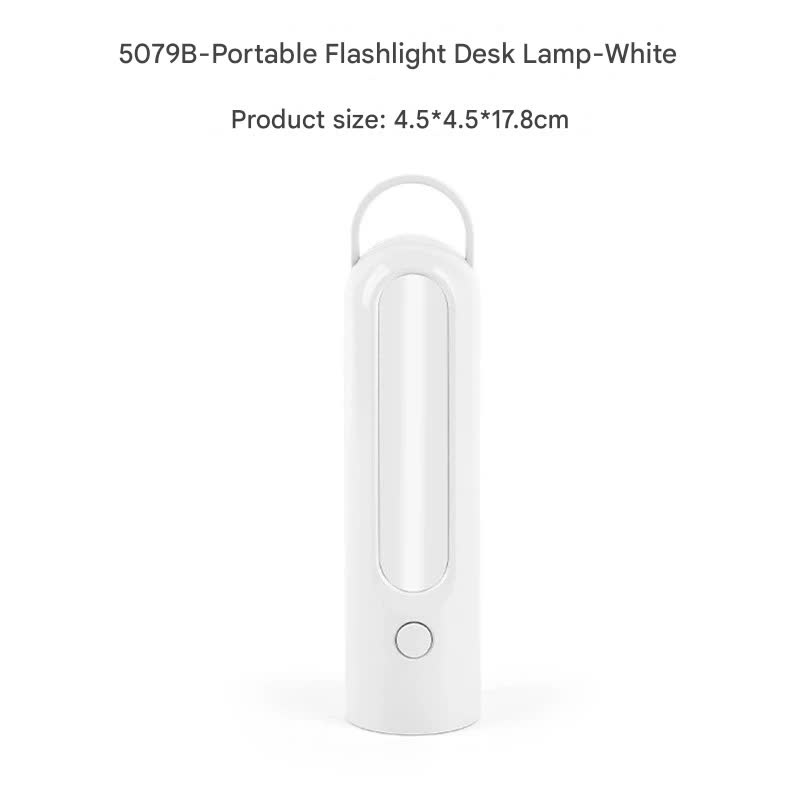 2-in-1 Portable LED Camping Lantern & Flashlight – USB Rechargeable, Dual Light Modes(Handle model white)