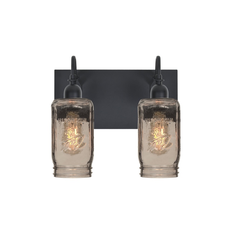 Besa 2WG-MILO4SM-EDIL-BK Milo Two Light Wall Sconce Black