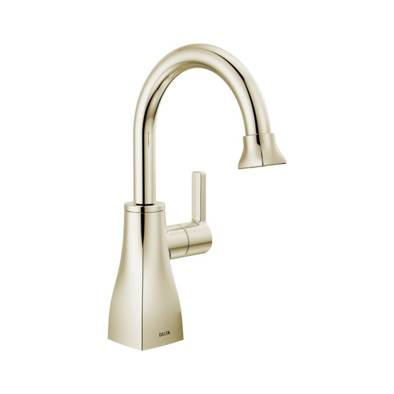 Beverage Faucet Contemporary Square Cold Water Only with Air Gap 1 Lever ADA Brilliance Polished Nickel