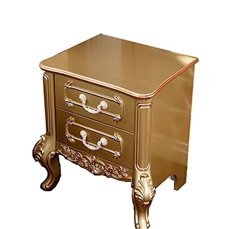 Comodino di Leggero, Gruppo Intagliato Camera da Letto Europea Multifunzione 2 Piccoli Mini armadietti Carico: 400 kg-60x52x45 cm FANJIANI