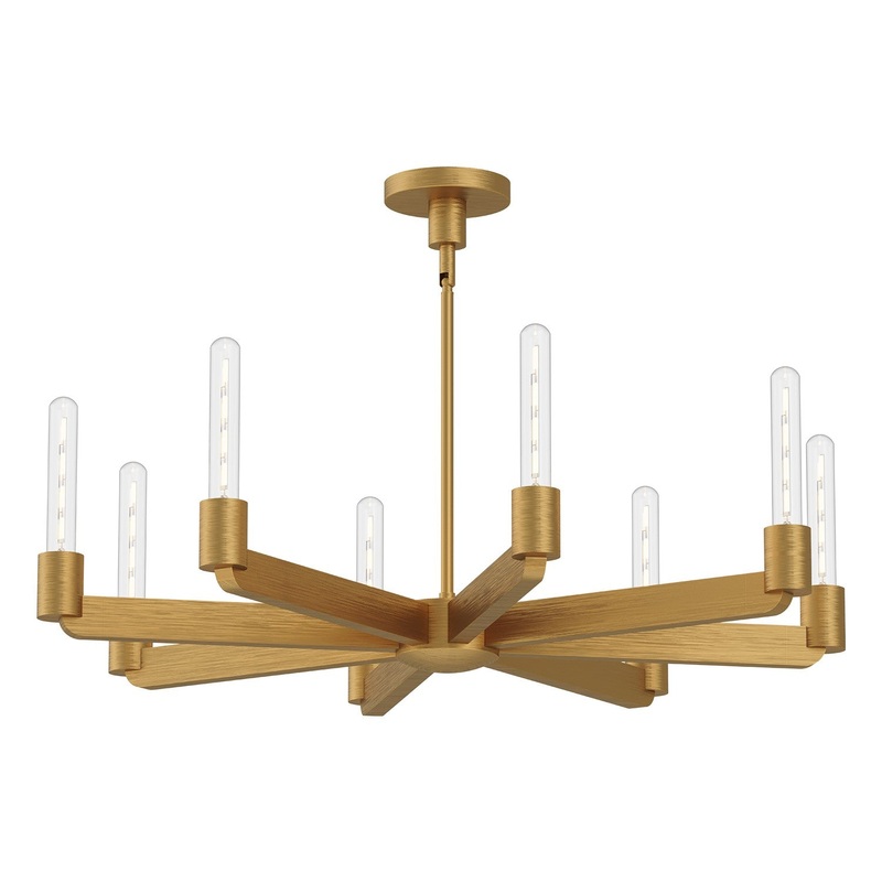 Eight Light Chandelier from the Claire Collection in Aged Gold|Matte Black Finish by Alora