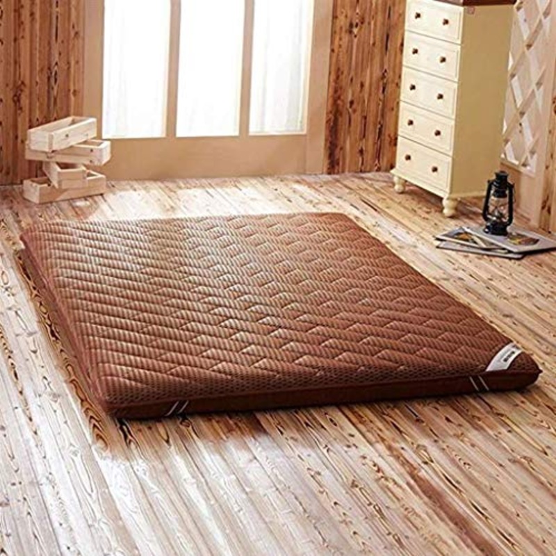 GLzcyoo Addensare Tappetino, Tatami coprimaterasso Reversibile Imbottito e Traspirante Morbida Giapponese Pieghevole Futon Pad-Camel 9 Centimetri (Color : C, Size : 1.5 * 2m)