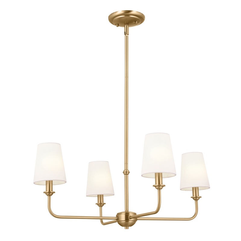 Kichler 52520BNB Four Light Chandelier, Brushed Natural Brass