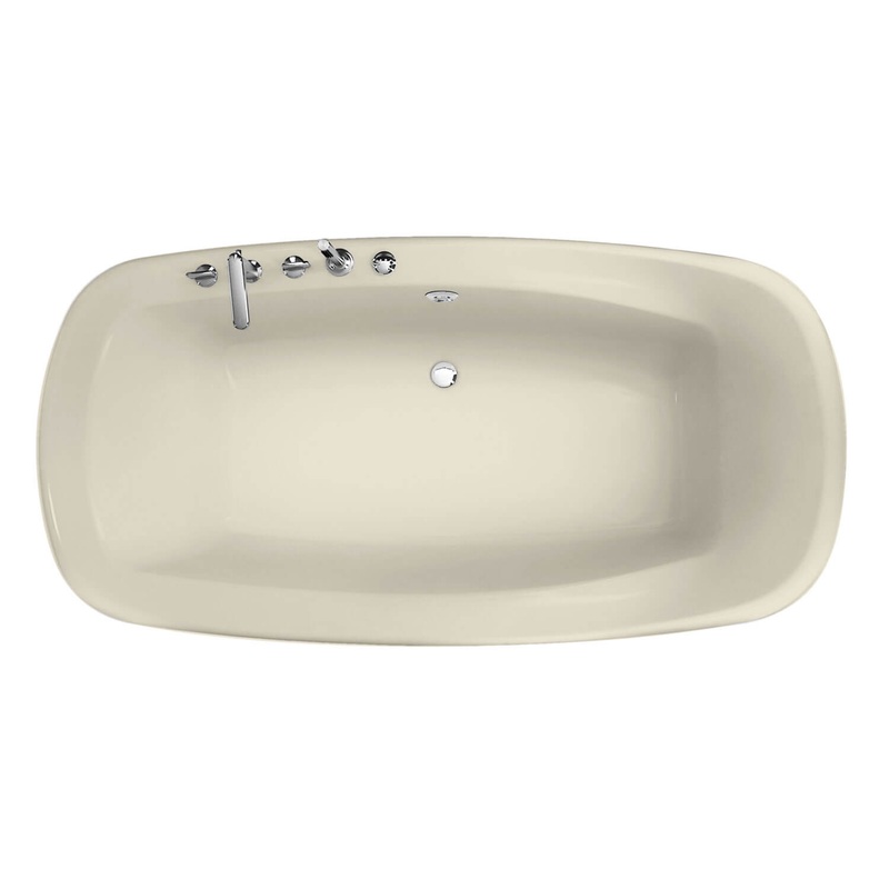 MAAX 101318-094-004 Eterne 7242 Acrylic Drop-in Center Drain Combined Hydromax & Aerofeel Bathtub in Bone