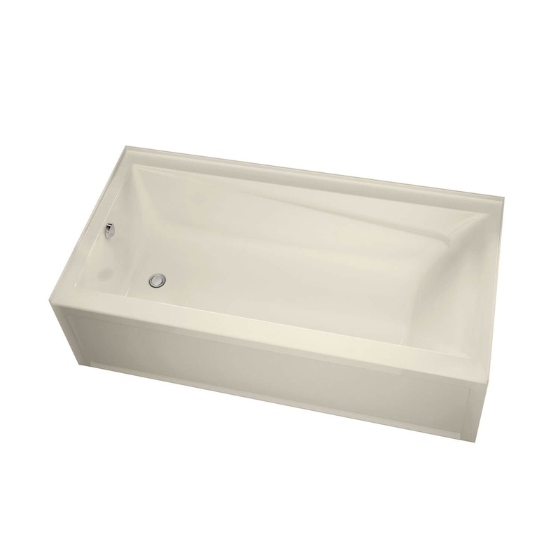 MAAX 105520-003-004-100 Exhibit 6032 IFS Acrylic Alcove Left-Hand Drain Whirlpool Bathtub in Bone
