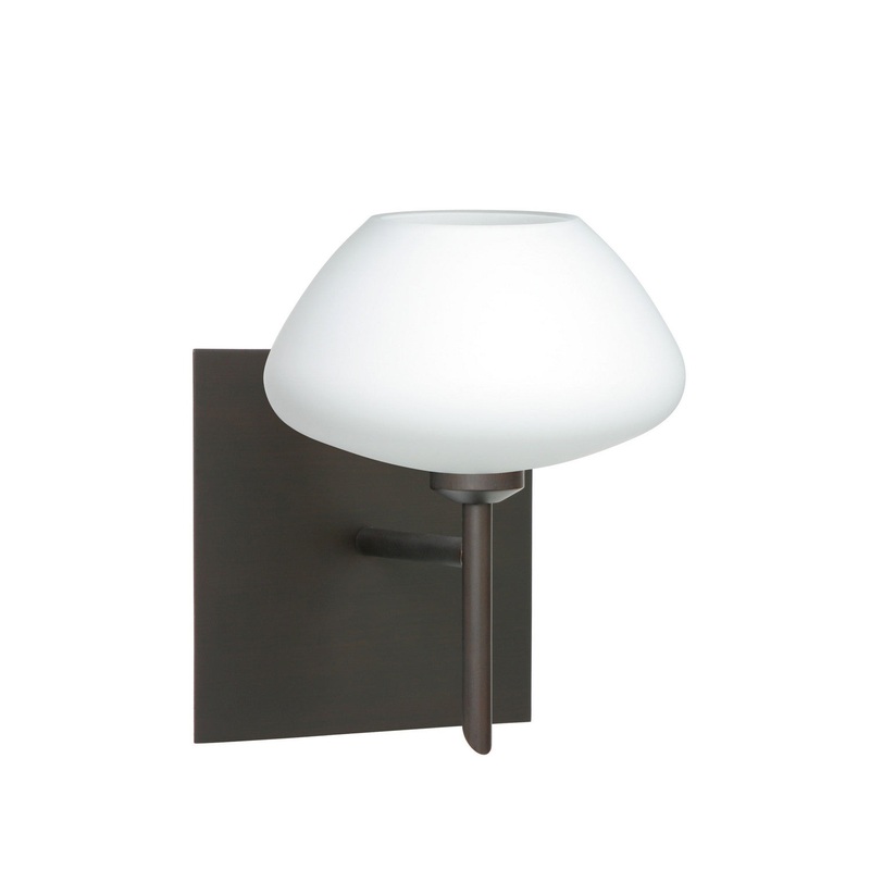 One Light Wall Sconce from the Peri Collection in Bronze Finish by Besa