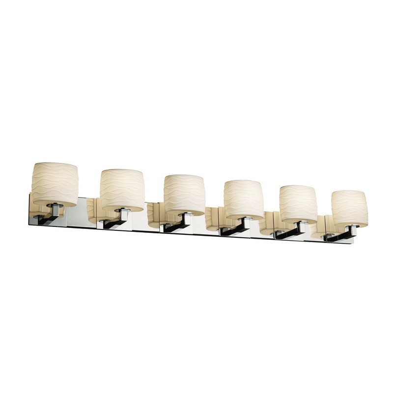 Six Light Bath Bar from the Limoges Collection in Polished Chrome Finish by Justice Designs