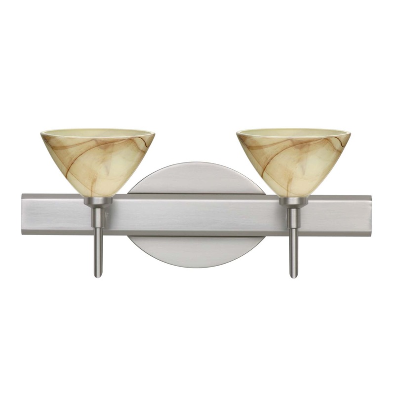 Two Light Wall Sconce from the Domi Collection in Satin Nickel Finish by Besa