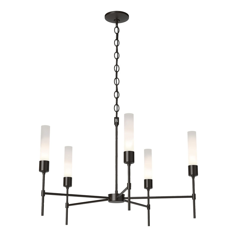 Vela 5-Arm Chandelier Oil Rubbed Bronze Frosted Glass (FD)