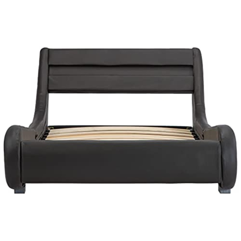 vidaXL Giroletto con LED Elegante Robusto Contemporaneo con Telecomando Telaio Imbottito Struttura Letto Grigio in Similpelle 100×200 cm