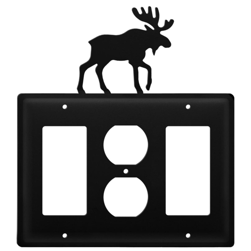 Village Wrought Iron EGOG-19 Triple Moose Single GFI Outlet and GFI Cover CUSTOM Product