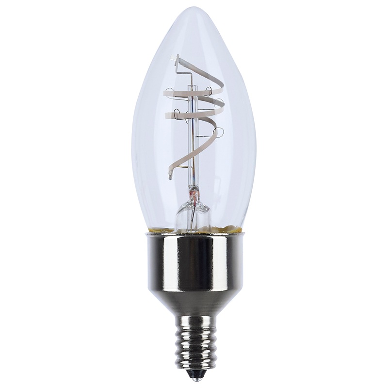 4 Watt LED – Reminiscent – Flex Gray Coil Filament – B11 – Candelabra Base – 2700K CCT – Clear – 120 Volt – 2pk by Satco