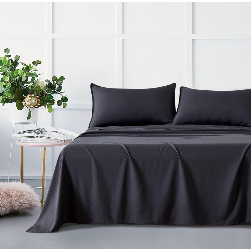 Bamboo Microfibre Sheet Set – Charcoal – Single