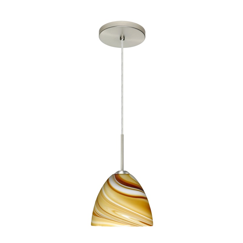 Besa 1BT-7572HN-LED-SN Sasha One Light Pendant Satin Nickel