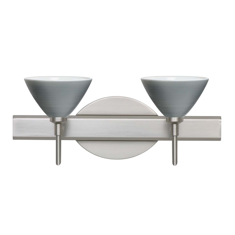 Besa 2SW-1743TN-SN Domi Two Light Wall Sconce Satin Nickel