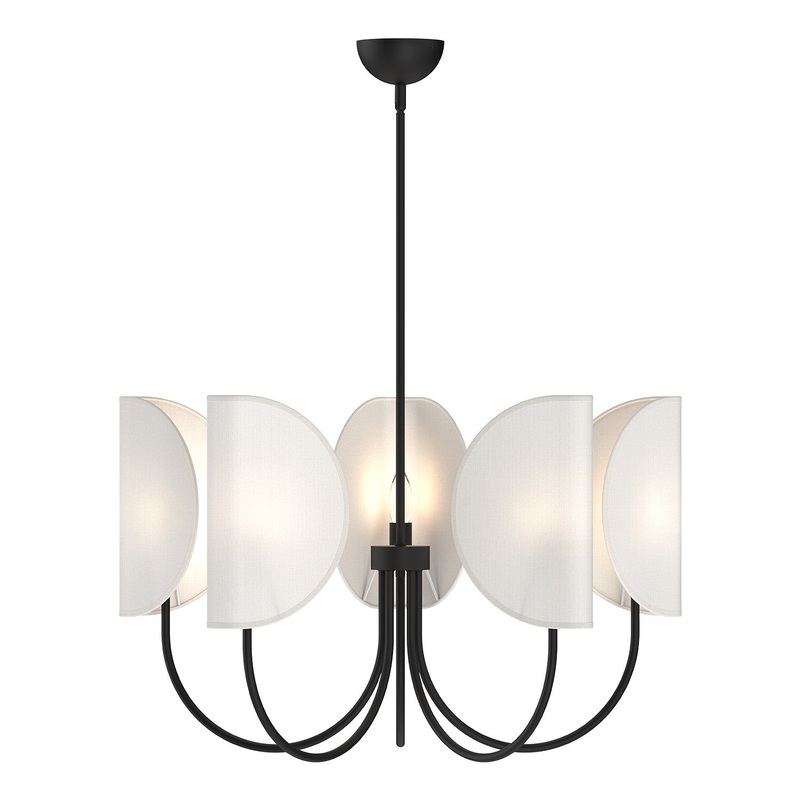 Five Light Chandelier from the Seno Collection in Matte Black Finish by Alora