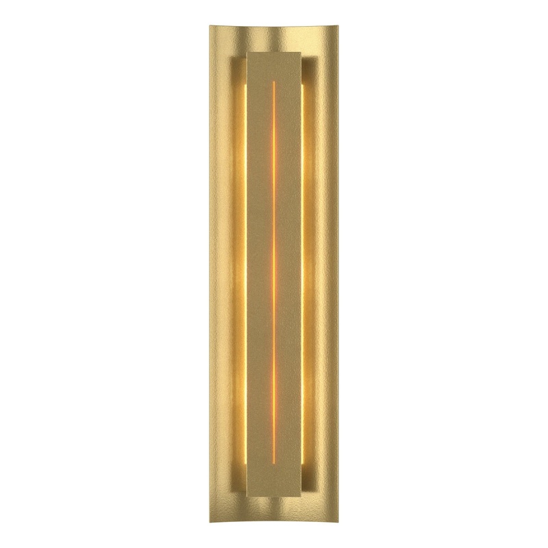 Gallery Sconce Modern Brass Amber Glass (FF)